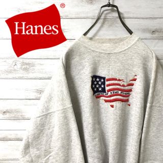 ヘインズ(Hanes)の希少 90s ヘインズ スウェット トレーナー デカロゴ ビックシルエット(スウェット)