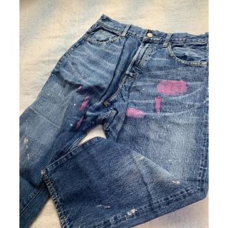 デニムダンガリー(DENIM DUNGAREE)のデニム＆ダンガリー７分丈ペンキ汚れパンツ新品160(パンツ/スパッツ)