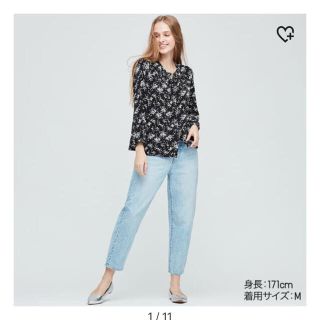 ユニクロ(UNIQLO)のプリントギャザーブラウス(シャツ/ブラウス(長袖/七分))