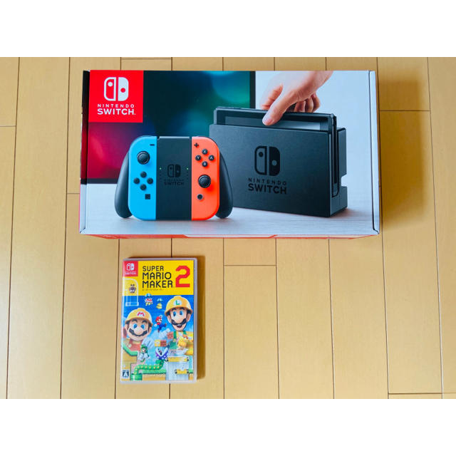 Nintendo Switch 本体 旧型 ネオン + マリオメーカー2
