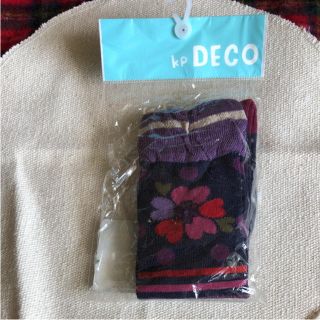 ニットプランナー(KP)の新品 KP DECO ハイソックス ネイビー パープル ドット 花柄 13〜15(靴下/タイツ)