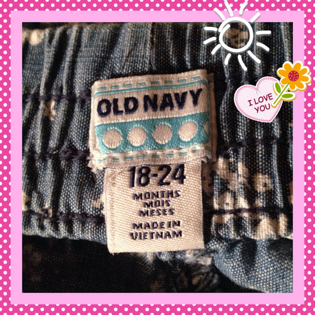 Old Navy(オールドネイビー)のオールドネイビー花柄パンツ85CM キッズ/ベビー/マタニティのベビー服(~85cm)(パンツ)の商品写真