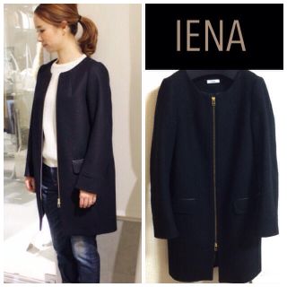 IENA ノーカラー コート キャメル♡ships spick&span