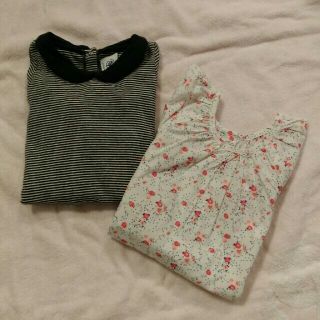 プチバトー(PETIT BATEAU)の【mei様おまとめ】プチバトーワンピース２枚　12m(ワンピース)