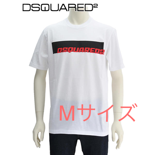 メンズ新品 Dsquared2 Tシャツ Mサイズ ラインロゴ