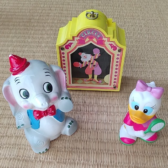ドナルドダック - 貯金箱3点 (からくり + 陶器 + ディズニー)の