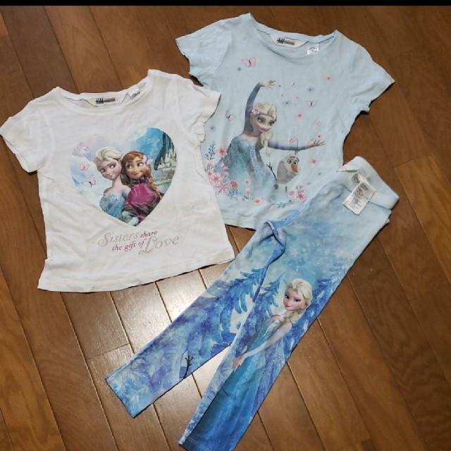 アナと雪の女王(アナトユキノジョオウ)のアナ雪　Tシャツ２枚とレギンスのセット キッズ/ベビー/マタニティのキッズ服女の子用(90cm~)(Tシャツ/カットソー)の商品写真