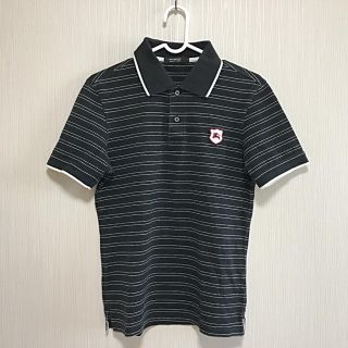 バーバリーブラックレーベル(BURBERRY BLACK LABEL)の美品　BURBERRY    ボーダー　ポロシャツ　ブラック　M(ポロシャツ)