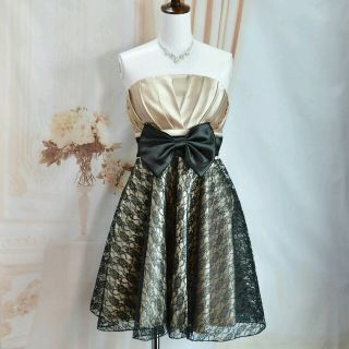 新品♥3色 ベージュ レース ドレス(ミニドレス)