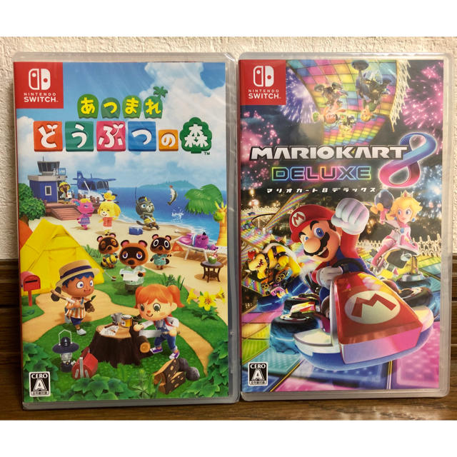 新品未開封送料無料あつまれ どうぶつの森&マリオカート8デラックスSwitch