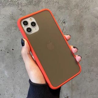 iPhone 11  スマホケース　シンプル　半透明　レッド(iPhoneケース)