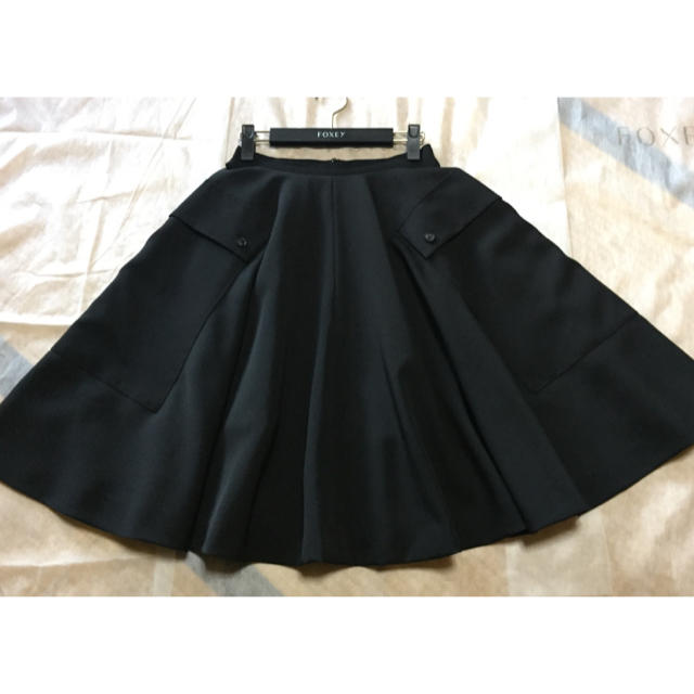 フォクシー スカート ブラック 38 FOXEY クロ 美品 最初の www