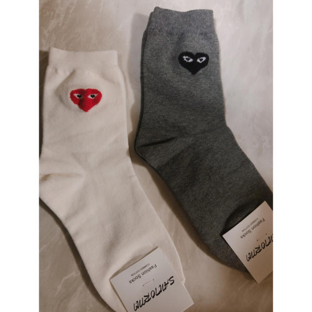 COMME des GARCONS(コムデギャルソン)のタグ付き【新品】靴下 ソックス　韓国　PLAY コムデギャルソン風　セット レディースのレッグウェア(ソックス)の商品写真