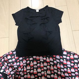 ケイトスペードニューヨーク(kate spade new york)のkate spade NEW YORK 12/7Y Tシャツ　半袖カットソー　黒(Tシャツ/カットソー)