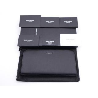 サンローラン(Saint Laurent)の《SAINT LAURENT/カーフ ラウンドファスナー長財布》Sランク 極美品(長財布)