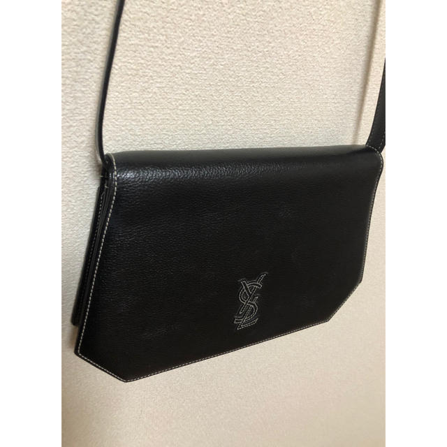 Yves Saint Laurent サンローラン レザー ショルダーバッグ 黒 2