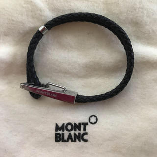 montblanc レザーブレスレット メンズ 革 黒 ブラック モンブラン
