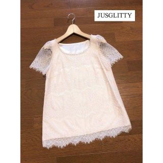 ジャスグリッティー(JUSGLITTY)の新品ジャスグリッティー★ビジュー付き総レースブラウス (シャツ/ブラウス(半袖/袖なし))