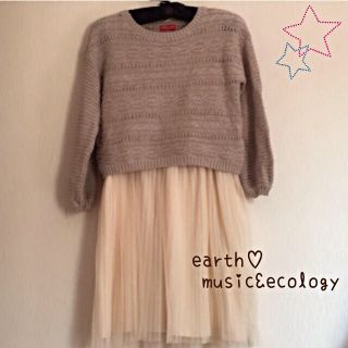 アースミュージックアンドエコロジー(earth music & ecology)のearth ♡ ２点SET ワンピース(ひざ丈ワンピース)