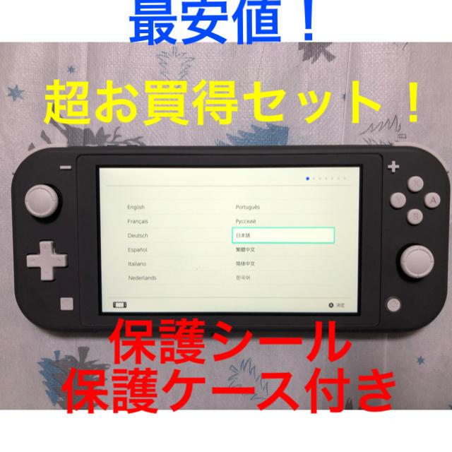 Nintendo Switch Lite グレー　保護シール&保護ケース付きエンタメ/ホビー