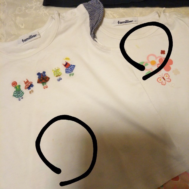 familiar(ファミリア)のお値下げ　ファミリア　110センチ　Tシャツ４枚セット キッズ/ベビー/マタニティのキッズ服女の子用(90cm~)(Tシャツ/カットソー)の商品写真