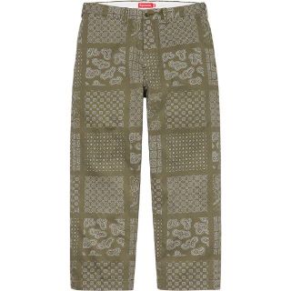 シュプリーム(Supreme)の30 olive Paisley Grid Chino Pant(チノパン)