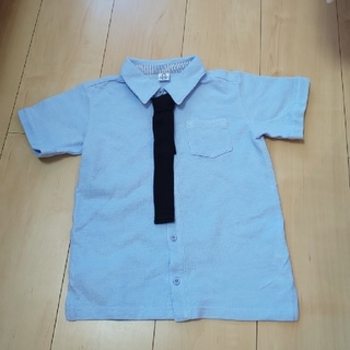 男の子 シャツ おしゃれ ネクタイ 半袖 フォーマル 120(Tシャツ/カットソー)