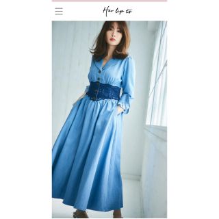 エーケービーフォーティーエイト(AKB48)のぽっきー様専用 ハーリップトゥLace Belted Denim Dress(ロングワンピース/マキシワンピース)