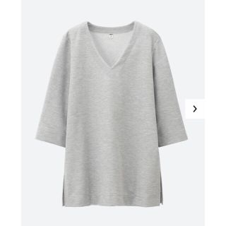 ユニクロ(UNIQLO)のUNIQLO ミラノリブカットソーVネックロングT★チュニック(カットソー(長袖/七分))