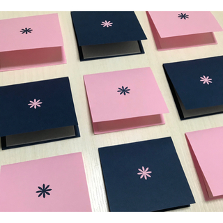 メッセージカード シルキーピンク×紺 12枚セット(カード/レター/ラッピング)