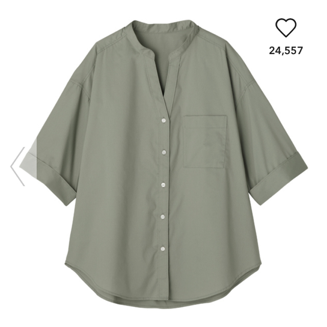 GU(ジーユー)の今期GU新品タグつき半袖ワイドスリーブシャツMサイズ レディースのトップス(シャツ/ブラウス(半袖/袖なし))の商品写真