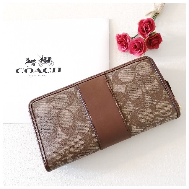 COACH(コーチ)の♥️週末セール♥️✨新品未使用✨COACH　シグネチャー　長財布　ブラウン レディースのファッション小物(財布)の商品写真