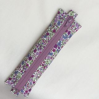 ペンケース 紫 小花 ハンドメイド(その他)