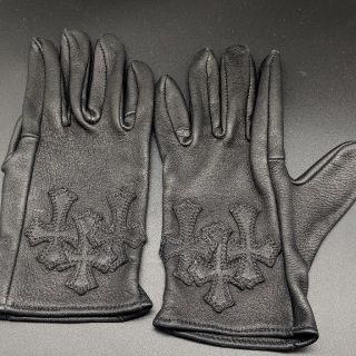 クロムハーツ(Chrome Hearts)のセメタリークロスパッチ/クロムハーツ/レザーグローブ(手袋)