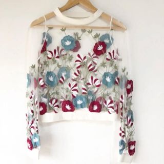 ザラ(ZARA)のとても可愛い(๑˃̵ᴗ˂̵)✨‼️❤️花刺繍➕チュール❤️ブラウス(シャツ/ブラウス(長袖/七分))