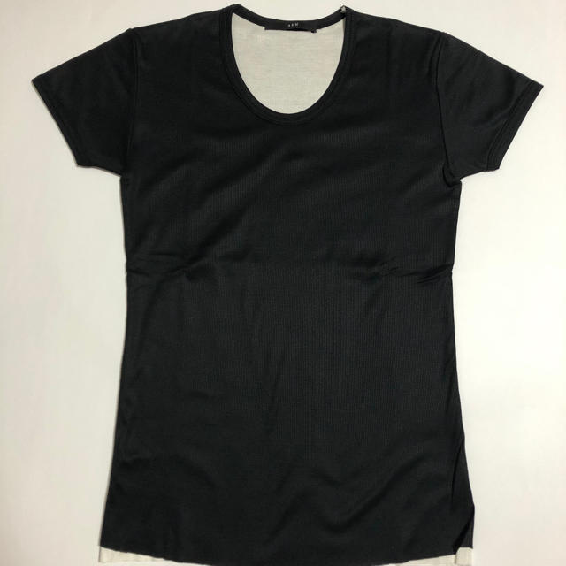 AKM(エイケイエム)のAKM Uネック 二重構造 BLACK Tシャツ メンズのトップス(Tシャツ/カットソー(半袖/袖なし))の商品写真