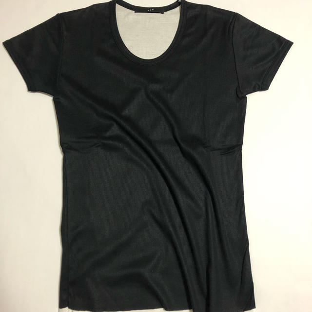 AKM(エイケイエム)のAKM Uネック 二重構造 BLACK Tシャツ メンズのトップス(Tシャツ/カットソー(半袖/袖なし))の商品写真