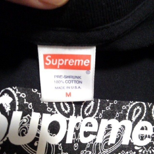 Supreme Bandana Box Logo Tee 黒 Mサイズ 着用1回