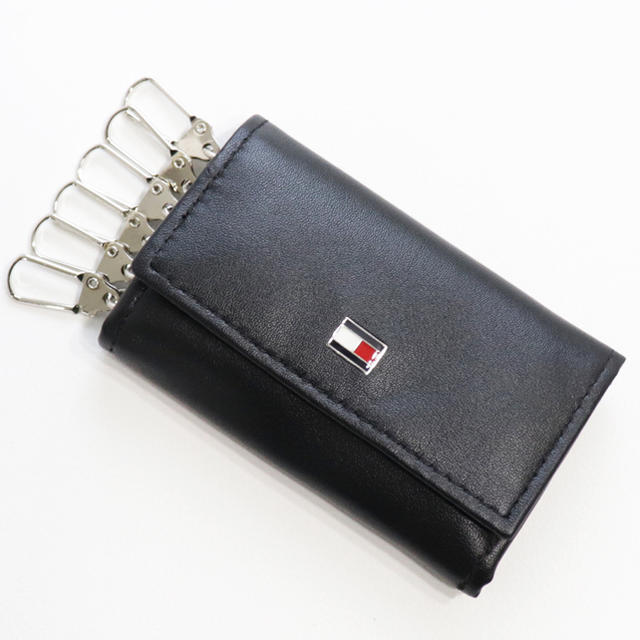 TOMMY HILFIGER(トミーヒルフィガー)の新品 トミー ヒルフィガー 6連キーケース スマートキーケース ケース ブラック メンズのファッション小物(キーケース)の商品写真