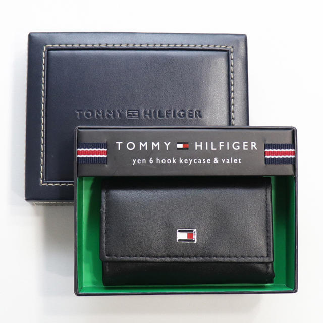 TOMMY HILFIGER(トミーヒルフィガー)の新品 トミー ヒルフィガー 6連キーケース スマートキーケース ケース ブラック メンズのファッション小物(キーケース)の商品写真