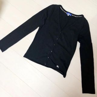 バーバリーブルーレーベル(BURBERRY BLUE LABEL)の美品　BURBERRY BLUE  LABEL　カーディガン　ブラック　38(カーディガン)