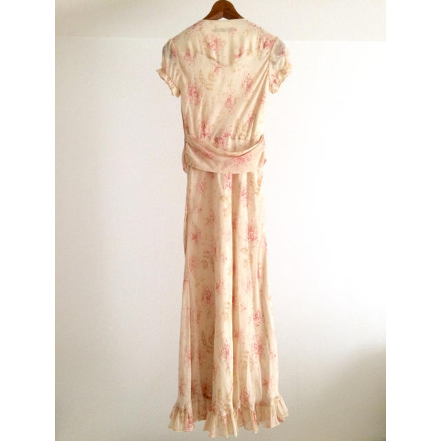 POLO RALPH LAUREN(ポロラルフローレン)のラルフローレン シルク 絹 100% 花柄 ドレス ワンピース 9号 レディースのワンピース(ロングワンピース/マキシワンピース)の商品写真