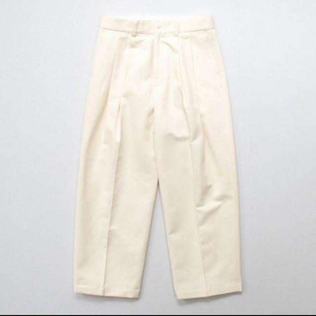 stein wide straight trousers M ホワイト スラックス