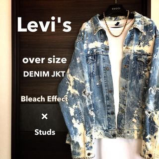 リーバイス(Levi's)の【激レア1点物】Levi'sスタッズ ブリーチ×ダメージデニムJKT【カスタム】(Gジャン/デニムジャケット)