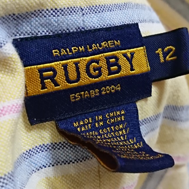 POLO RUGBY(ポロラグビー)の正規品 中古 ポロ ラグビー ボタンダウン イエローストライプ サイズ12 レディースのトップス(シャツ/ブラウス(長袖/七分))の商品写真