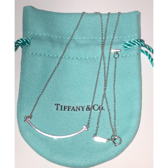 Tiffany & Co. - ティファニー Tスマイル ネックレス スモール　ホワイトゴールド　K18