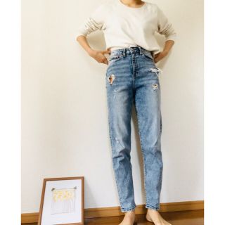 エイチアンドエム(H&M)のH&M ハイウエスト　デニム クラッシュデニム(デニム/ジーンズ)