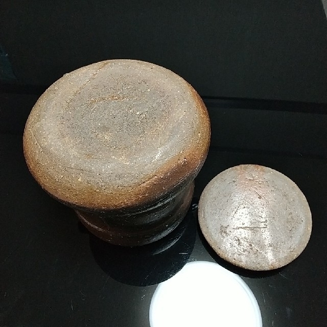 【備前焼 耳付き水指】Bizen ware Mizusashi エンタメ/ホビーの美術品/アンティーク(陶芸)の商品写真