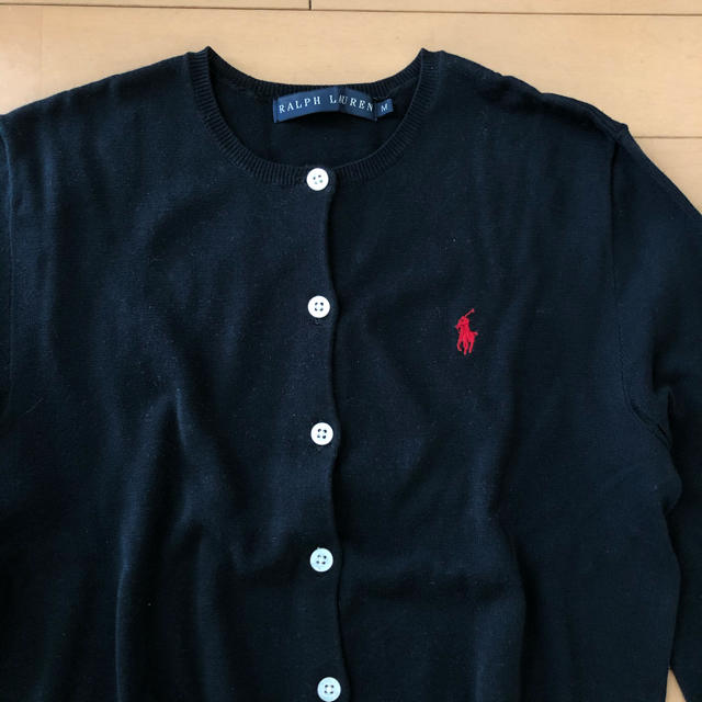 Ralph Lauren(ラルフローレン)のラルフローレン カーディガン　五分袖　ブラック レディースのトップス(カーディガン)の商品写真