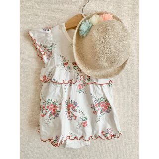 ブランシェス(Branshes)の新品　branshes ワンピース　帽子セット　ベビー服(ワンピース)